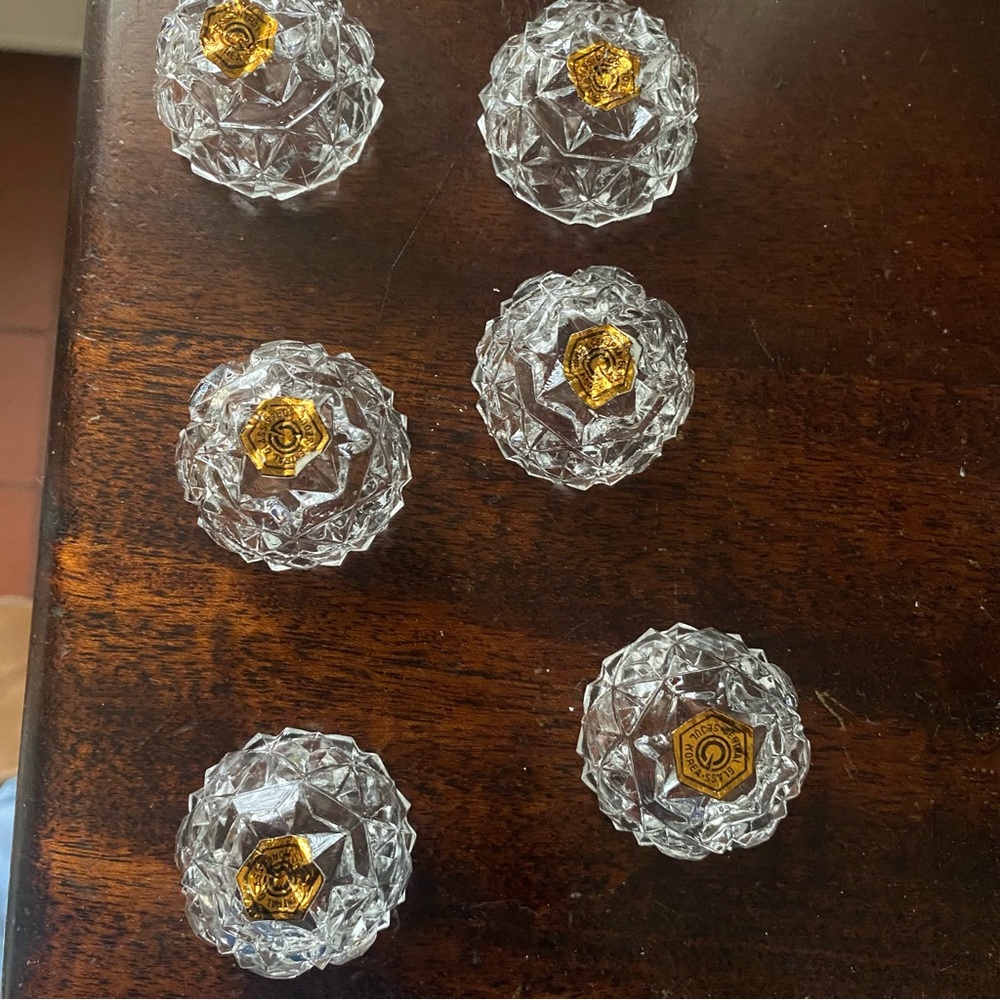 Cut Crystal Salt Cellars with Spoons - Set of 6 - Picture 3 of 6